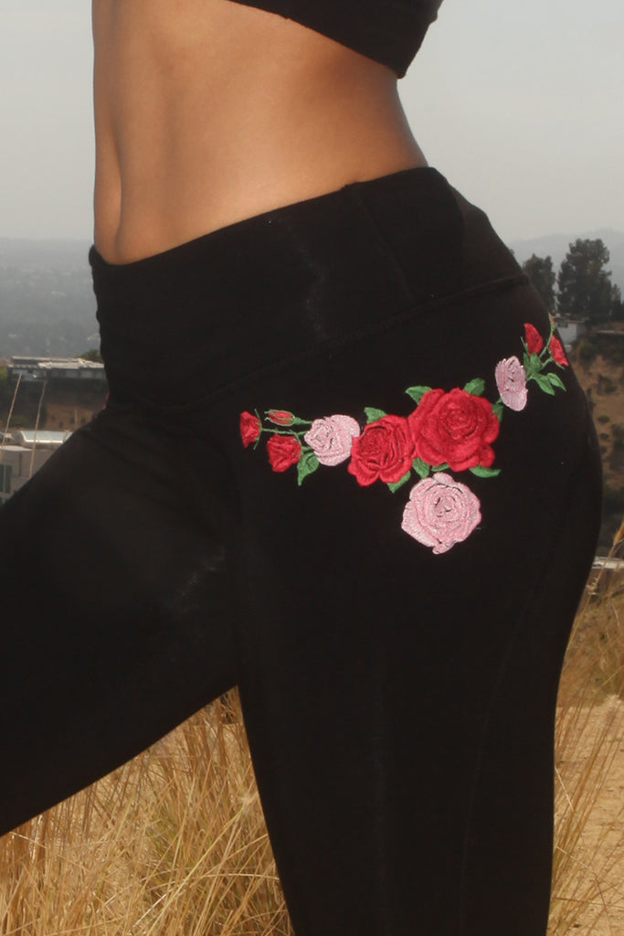 Floral Leggings Yoga Leggings Beautiful Roses Eco Friendly
